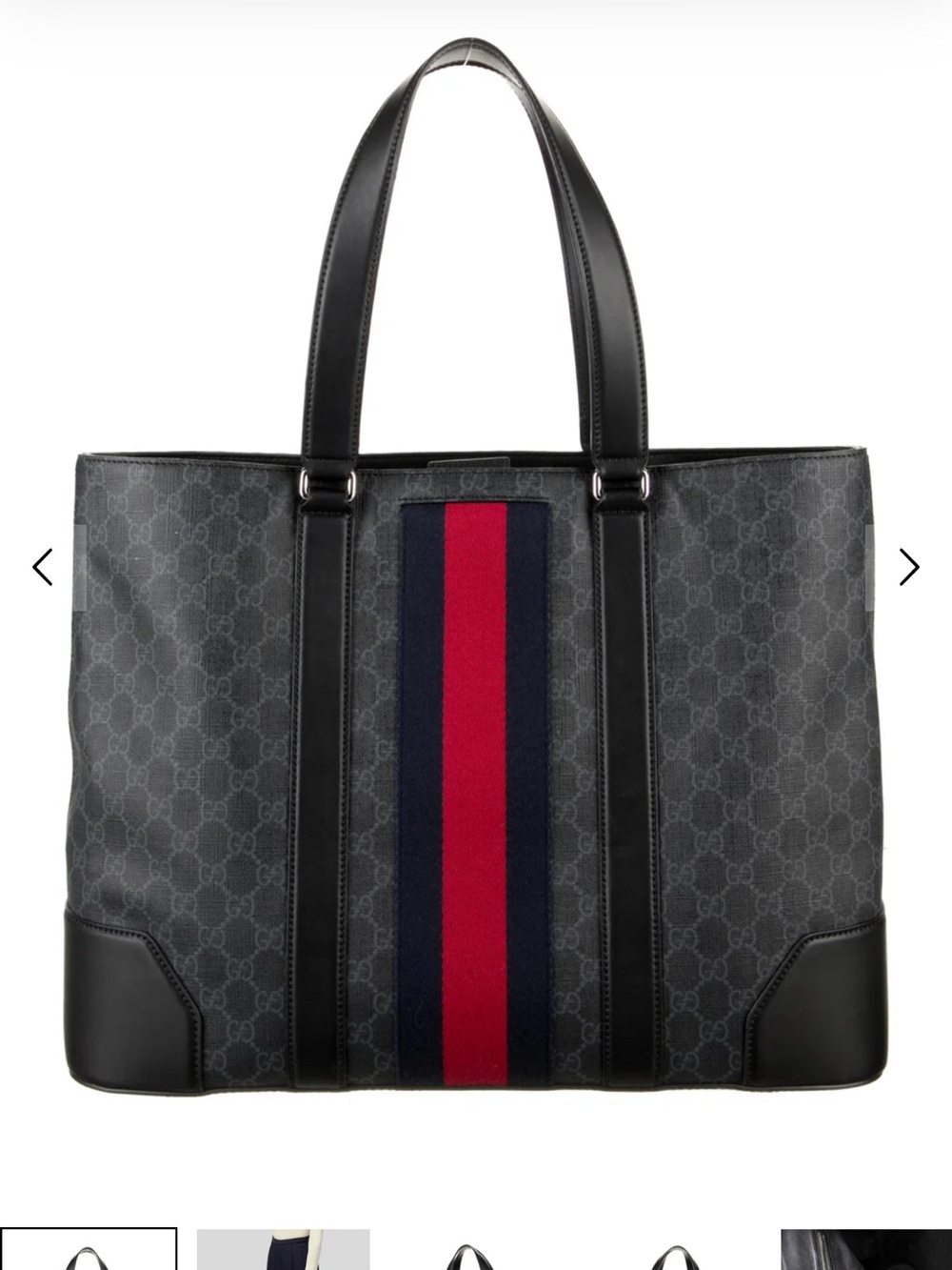 Gucci GM supremo Black & Red Navy Web Stripe GG Tote
